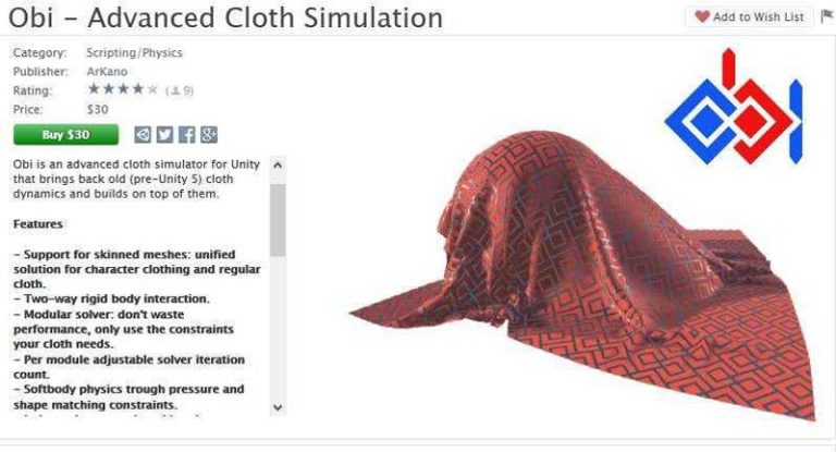 Obi – Advanced Cloth Simulation v1.7.1 [ Best Unity Plugin ] – GeoMedia