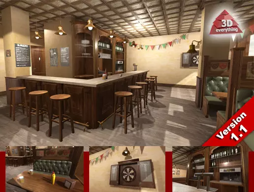 Tavern Bar Interior unity asset