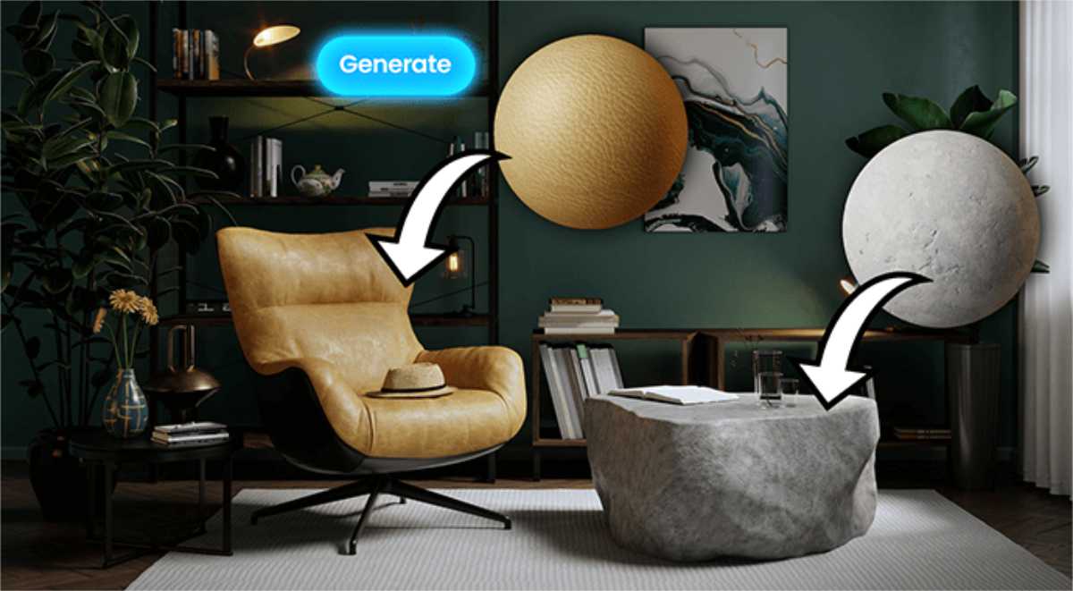 V-Ray 7 Update 2 for 3ds Max interface with AI Material Generator in 2025