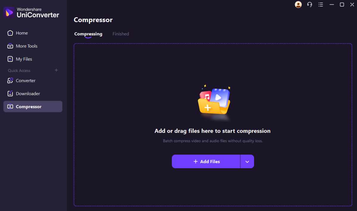 Wondershare UniConverter video compressor reducing file size without quality loss