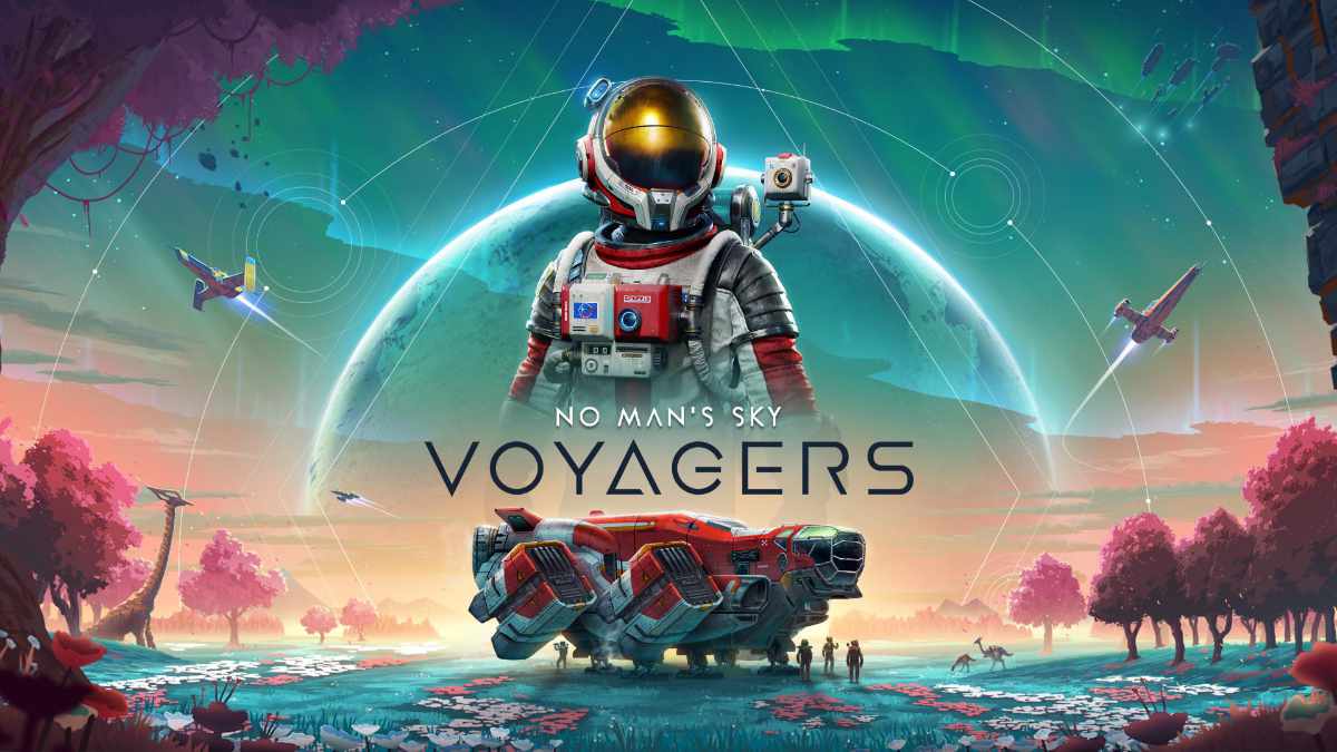 Custom-built Corvette-class starship with detailed interior and exterior design in No Man's Sky Voyagers update.