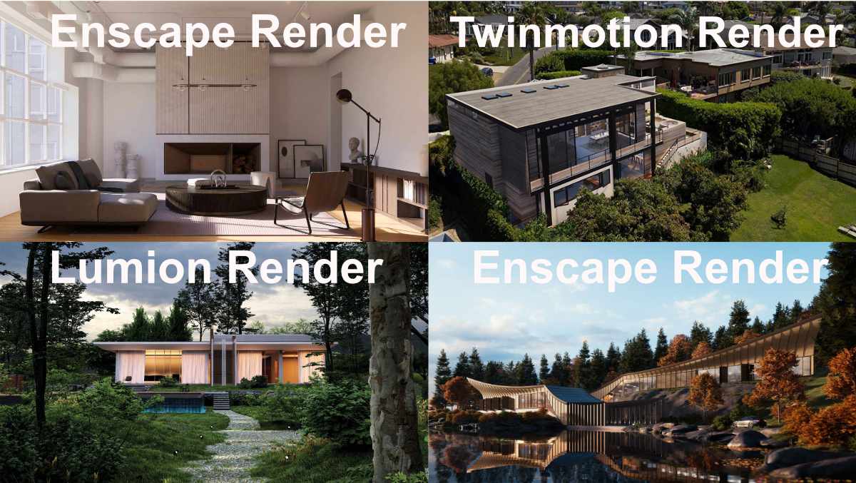 Top Lumion alternatives showcasing 3D architectural visualizations in 2025.