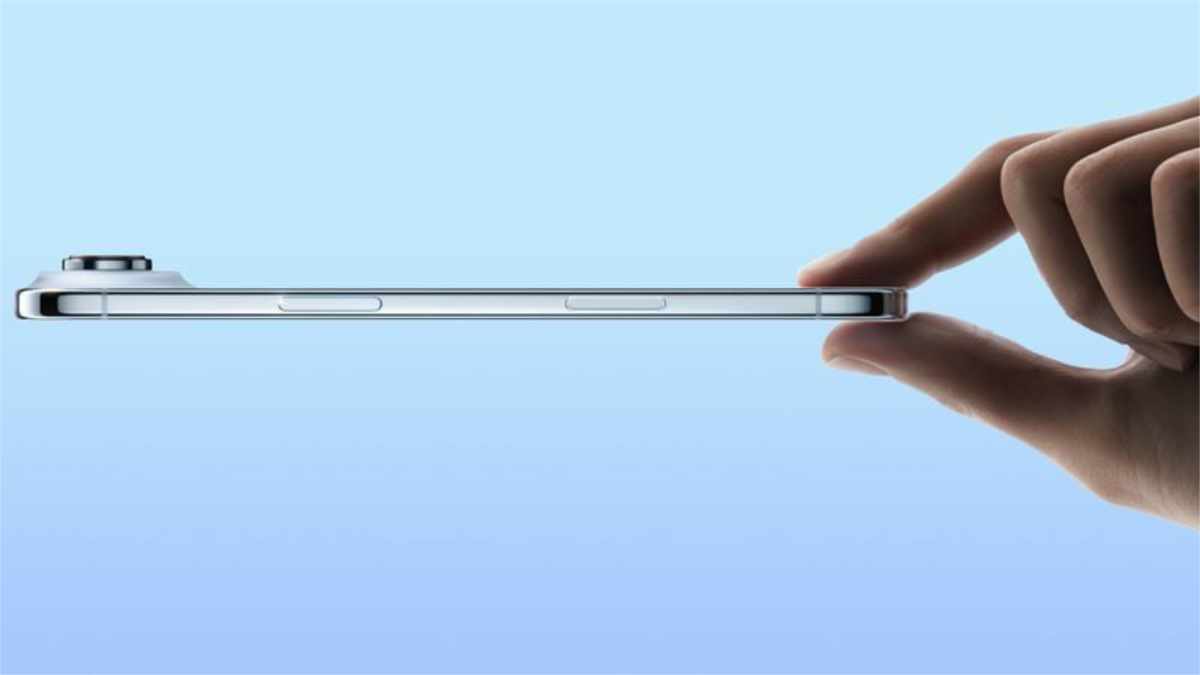 Hand holding iPhone Air 2025 demonstrating the ultra-thin design and lightweight build.