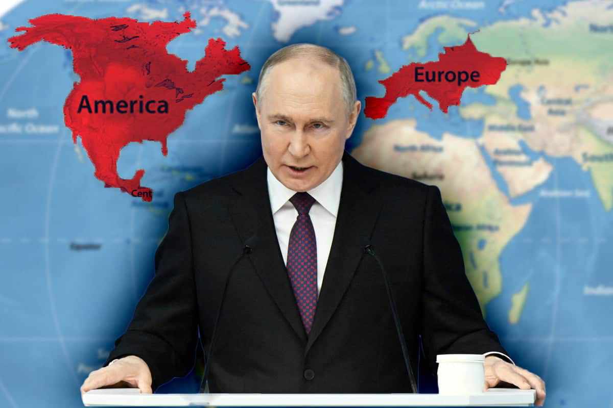 Putin's secret deal with America: World map dividing Eurasia and Americas in 2025