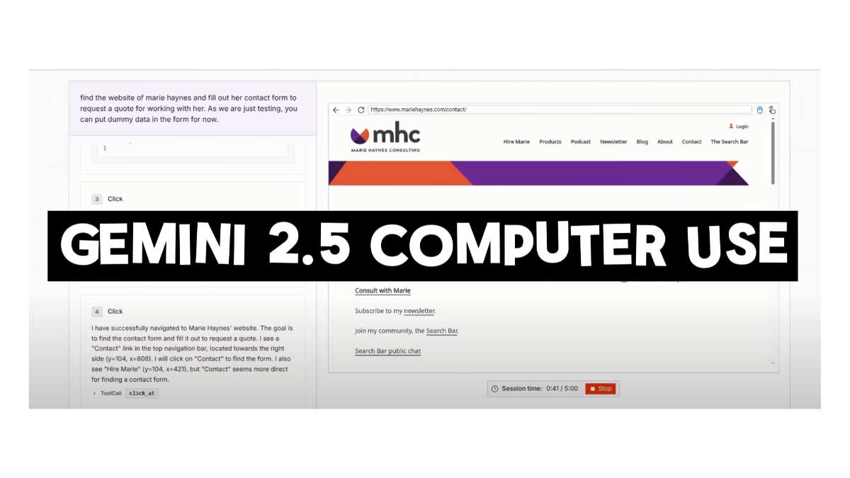 Google Gemini 2.5 Computer Use AI executing browser clicks and scrolls