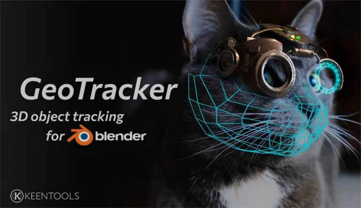 KeenTools GeoTracker add?on panel shown inside Blender preferences, with the Install button and GeoTracker options highlighted.