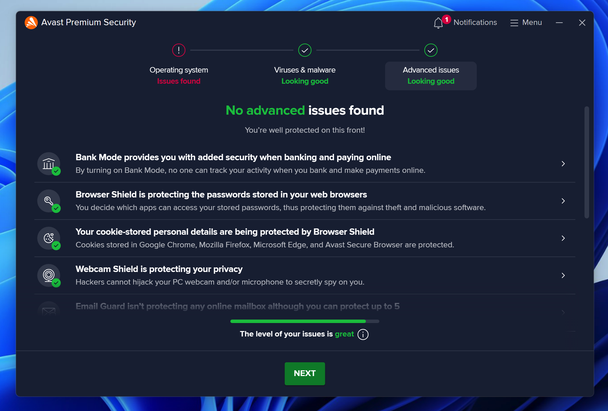 Highlighted features of Avast Premium Security 2026