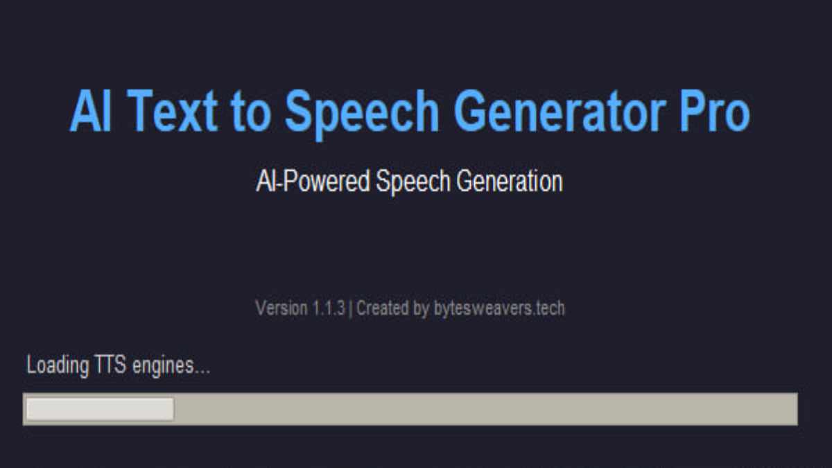 Ai text to speech generator booting screen