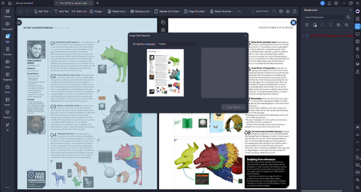 User interface showing PDF document opened for editing and annotation.